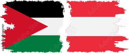 Free Download Austria and Jordan grunge flags connection vector - GFXLoad