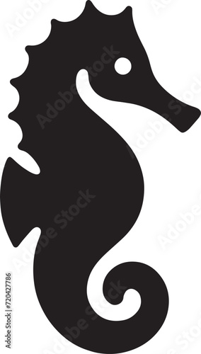 Aquatic Curlicue: Seahorse Silhouette