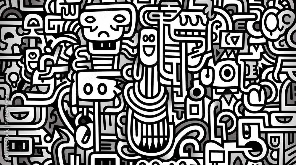 Abstract seamless doodle background, artistic background