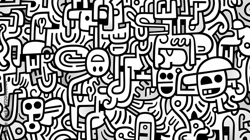 Abstract seamless doodle background, artistic background