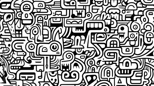 Wallpaper Mural Abstract seamless doodle background, artistic background Torontodigital.ca