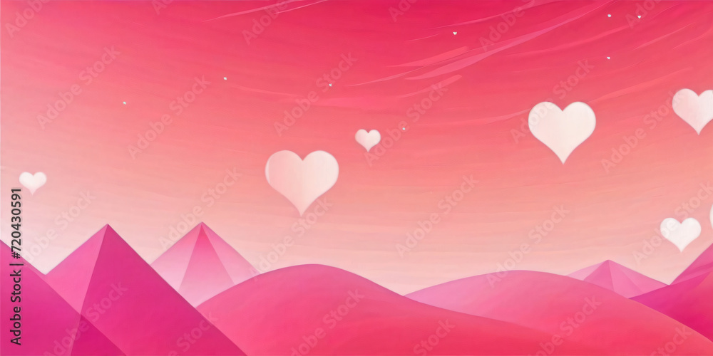 Happy Valentine's Day with hearts and pink background design