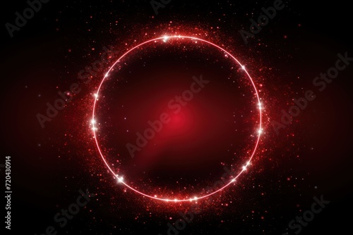 Ruby glow glitter circle of light shine sparkles and silver dusk spark particles in circle frame