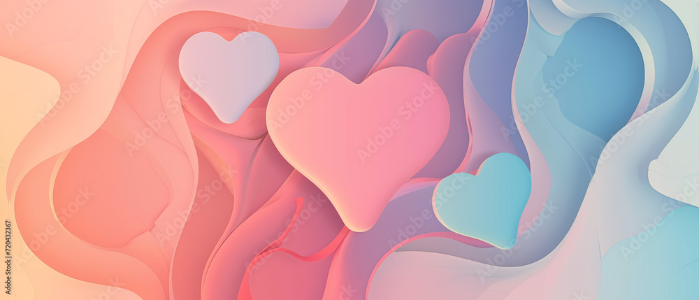Fluid Abstract Heart Shapes Valentine Concept Vector Style Illustration Fluid Abstract Heart Shapes Valentine Concept Vector Style Illustration