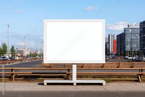 An empty billboard on a city street, an empty billboard with a place to copy text or content, a place for your advertisement