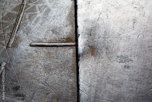 Weathered iron wall with seamless background of iron 