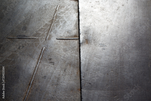 Weathered iron wall with seamless background of iron 