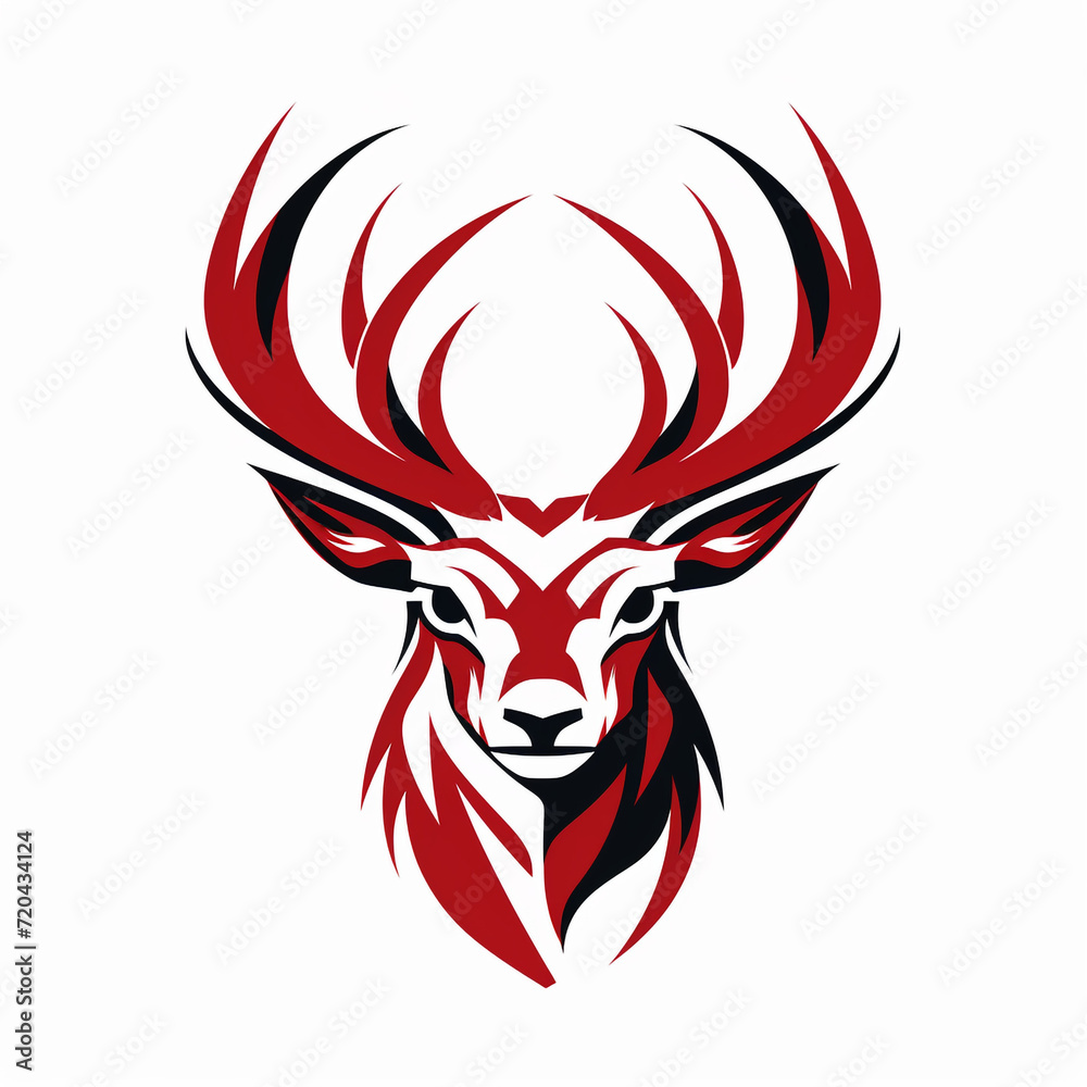 mascot deer color red and white сreated with Generative Ai