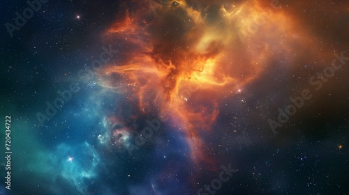 Deep Space Background: Nebulae and Stars in Expansive and Mysterious Cosmic Scene - High-Quality Space Theme Illustration for Design and Decor