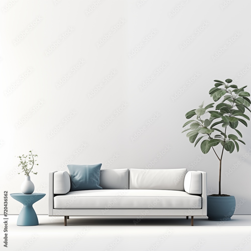 modern calm living room with sofa and mockup for painting, empty space for text modern calm living room with sofa and mockup for painting, empty space for text
