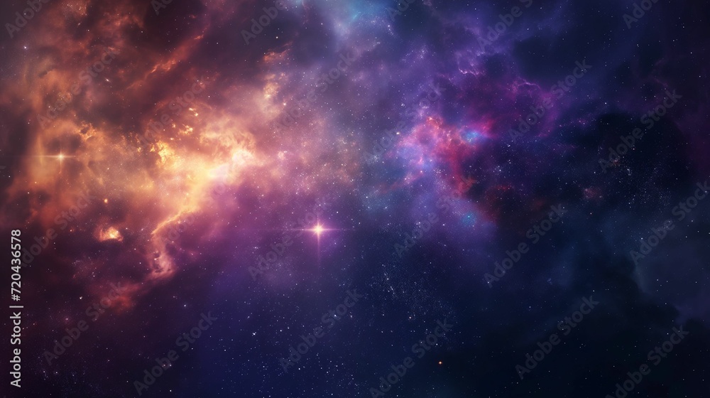 Deep Space Background: Nebulae and Stars in Expansive and Mysterious Cosmic Scene - High-Quality Space Theme Illustration for Design and Decor