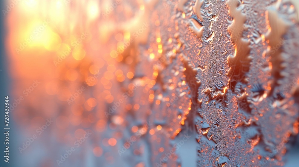 Frosted Glass Elegance: Sleek and Modern Design with Blurred Peach Fuzz Background and Textured Glass Effect