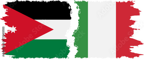Free Download Italy and Jordan grunge flags connection vector - GFXLoad