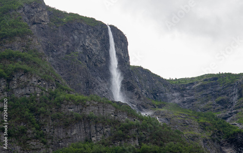 A waterfall in N  r  yfjord - Gudvangen - Norway