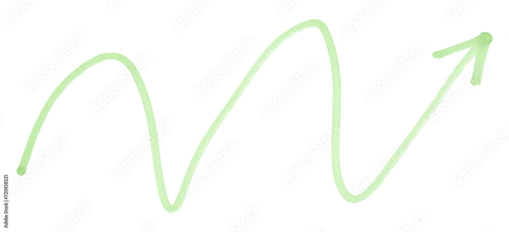 Green arrows isolated on transparent background