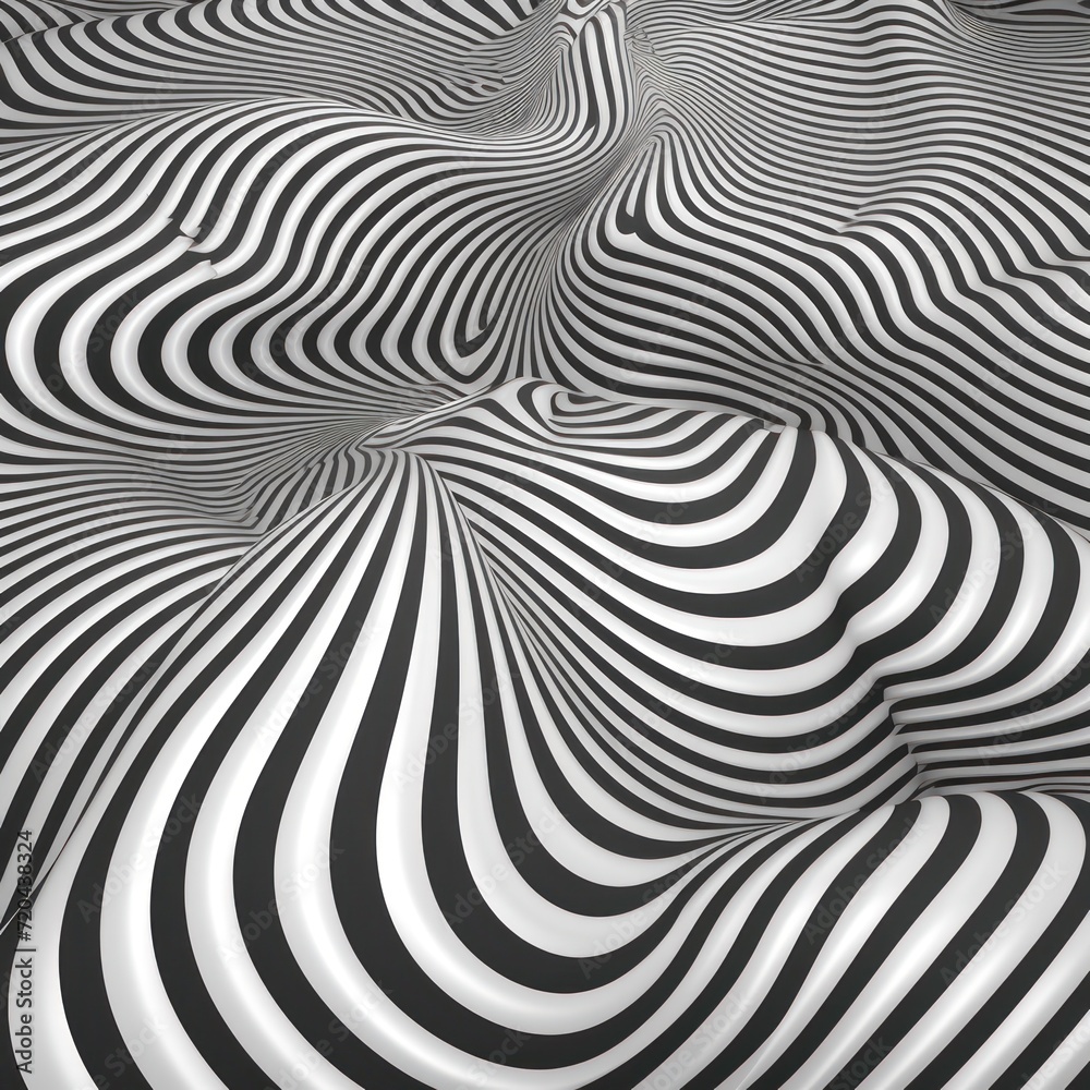Silver groovy psychedelic optical illusion background
