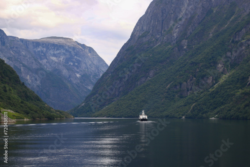 A boat in N  r  yfjord - Gudvangen - Norway