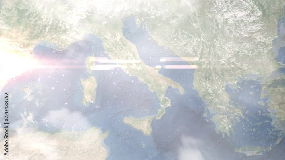 Zoom in from space and focus on Acerra, Italy. 3D Animation. Background for travel intro. Elements of this image furnished by NASA Zoom in from space and focus on Acerra, Italy. 3D Animation. Background for travel intro. Elements of this image furnished by NASA