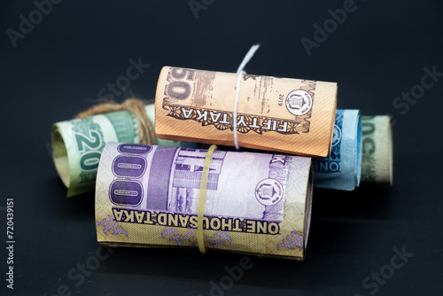 Bangladesh bank note currency or banknotes of bangladesh, taka or money