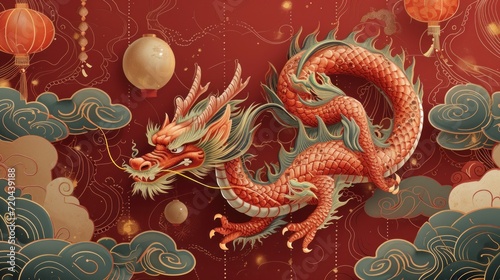 Happy Chinese New Year 2024, the dragon zodiac sign