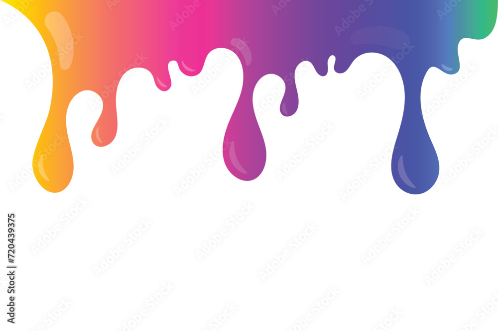 Rainbow gradient liquid drops - obrazy, fototapety, plakaty 