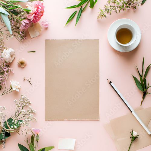 note paper with flowers