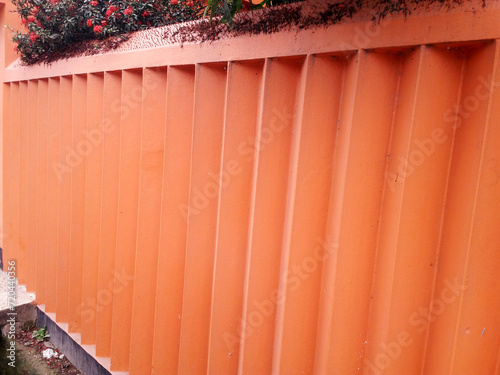 Beautiful grooved boundary wall made of brick
