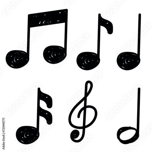 Music notes doodle style photo