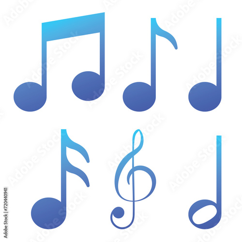 Gradient style music notes photo
