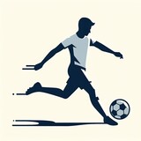 illustration of soccer player kicking ball silhouette