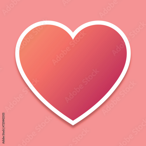 Gradient heart with pink background photo