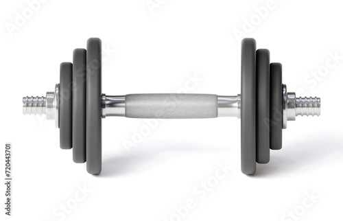 Dumbbell isolated on white background. Sport equipment. Gym time concept. 3d-rendering