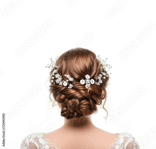 Bridal hair style with fresh flowers