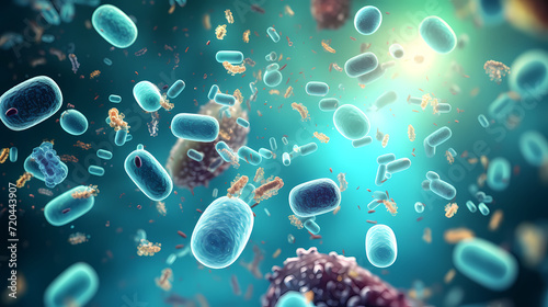 Wallpaper Mural Virus cells abstract science concept, medical research background Torontodigital.ca