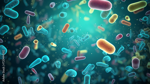 Virus cells abstract science concept, medical research background