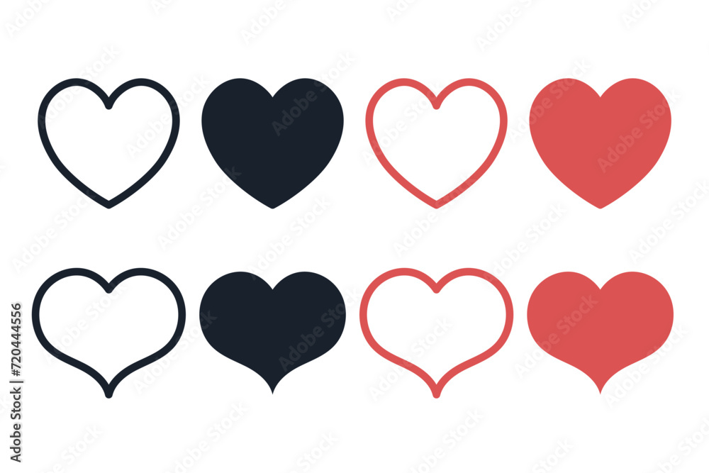 Two hearts in multiple styles