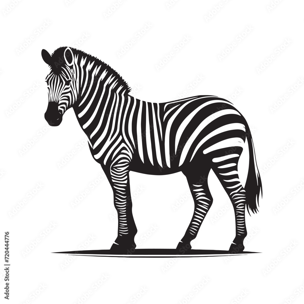 Obraz premium Serendipity in Stripes: A Playful Display of Zebra Silhouettes Depicting the Whimsical Nature of Striped Equines - Zebra Illustration - Zebra Vector - African Horse Silhouette 