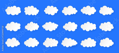 Set of white cloud collection. Cartoon cloud vector stock