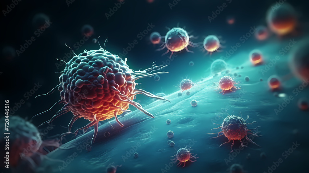 Virus cells abstract science concept, medical research background Virus cells abstract science concept, medical research background