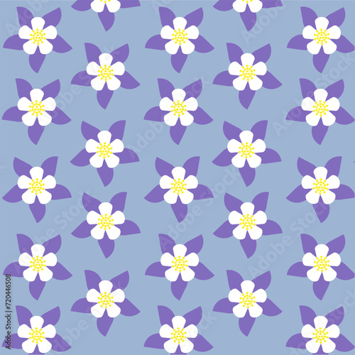 Seamless columbine flower pattern.