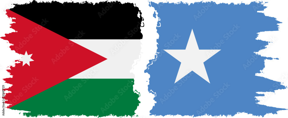 Somalia and Jordan grunge flags connection vector Somalia and Jordan grunge flags connection vector