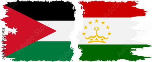 Free Download Tajikistan and Jordan grunge flags connection vector - GFXLoad