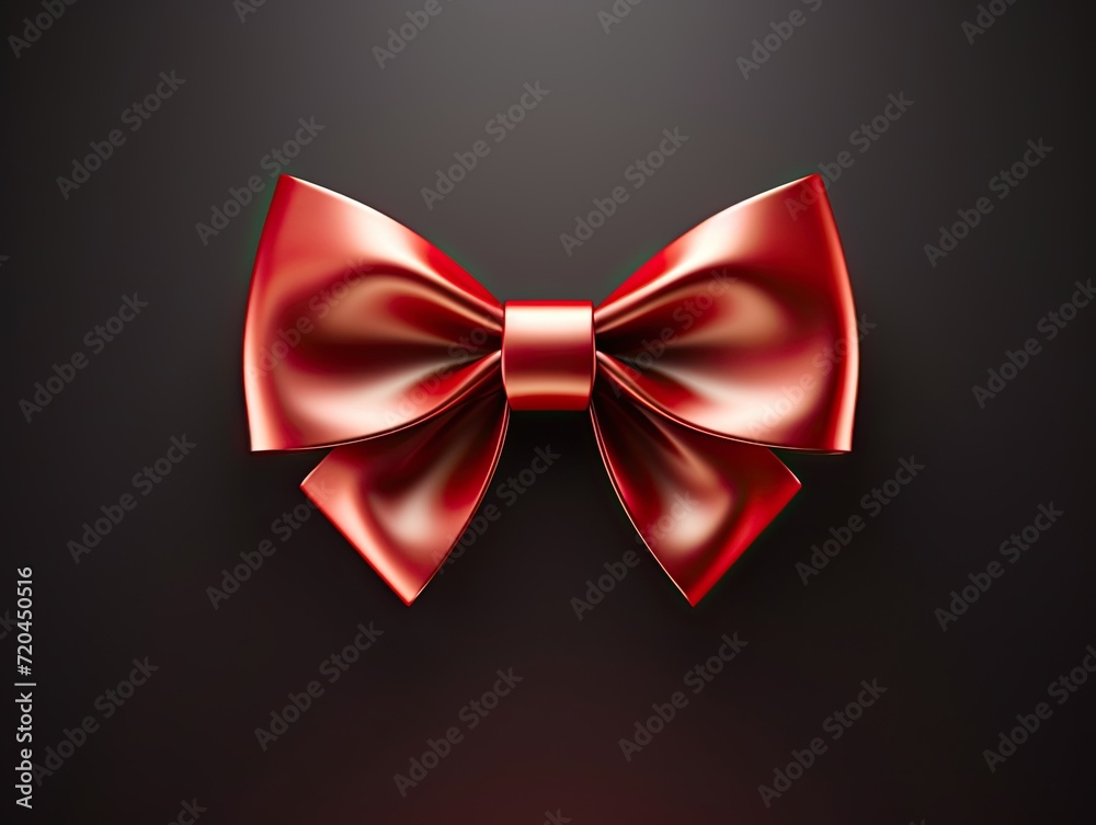 Red Bow on Black Background Red Bow on Black Background