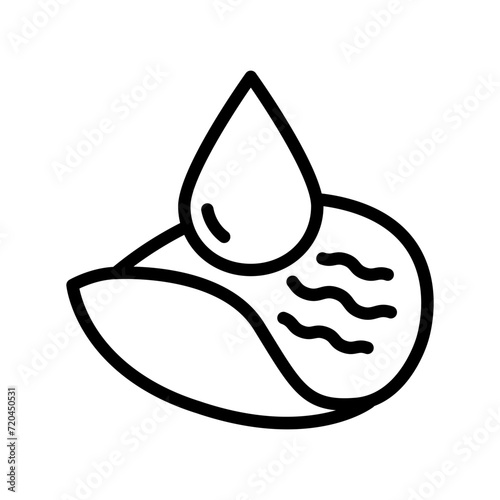 Cotton pads line icon. Simple style sign for mobile concept and web design. Round Cotton Pads with drop, outline vector icon. Symbol, logo illustration. Vector graphics.