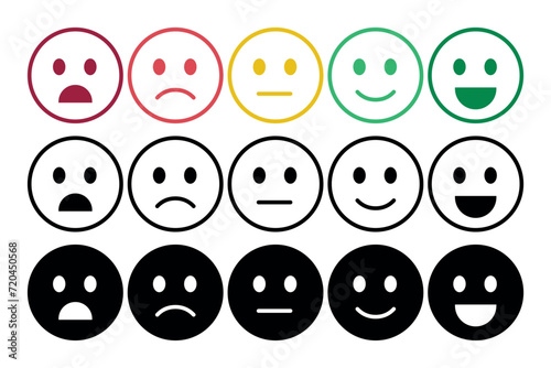 Emoji feedback in outline and flat styles