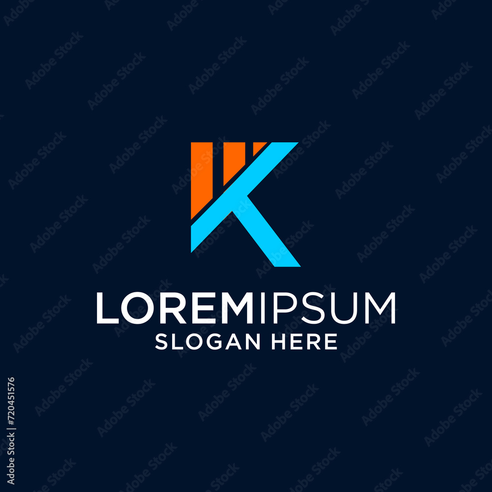 letter k logo design template