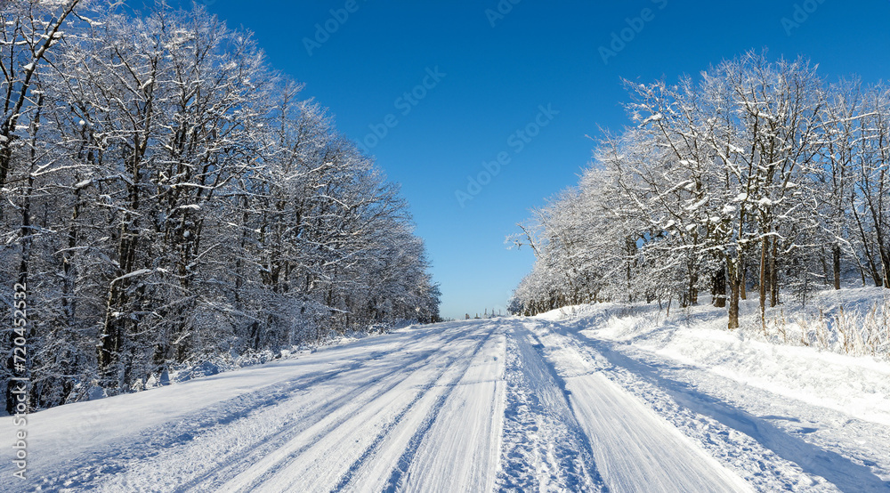 snow covered road