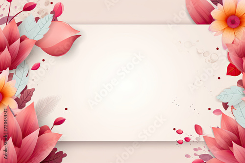 Happy Mother's Day Text Message Flowers frame Banner Template Design, Woman's Day, Valentine's Day, Mother's Day, Wedding, Anniversary Message Text in Empty Space