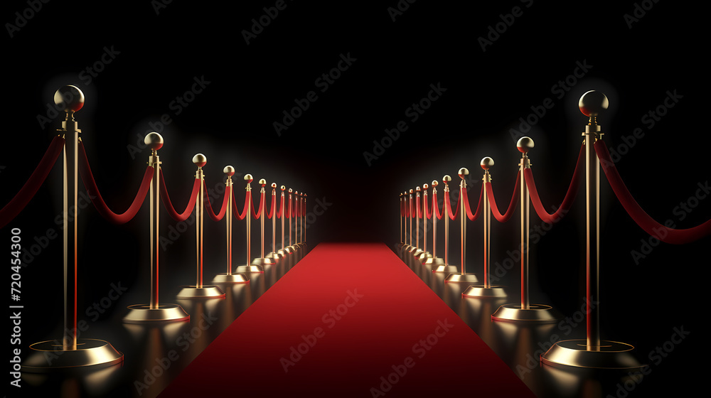 Luxurious and elegant red carpet staircase, holiday awards ceremony event Luxurious and elegant red carpet staircase, holiday awards ceremony event