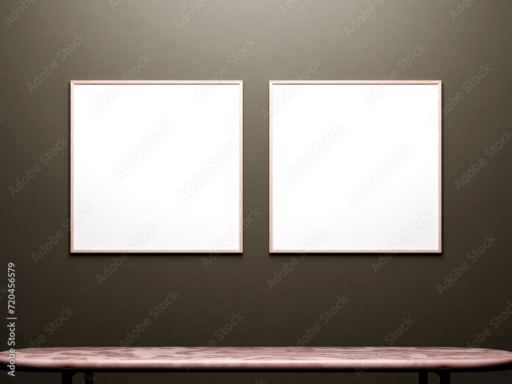 Mockup poster frame in modern interior background Mockup poster frame in modern interior background
